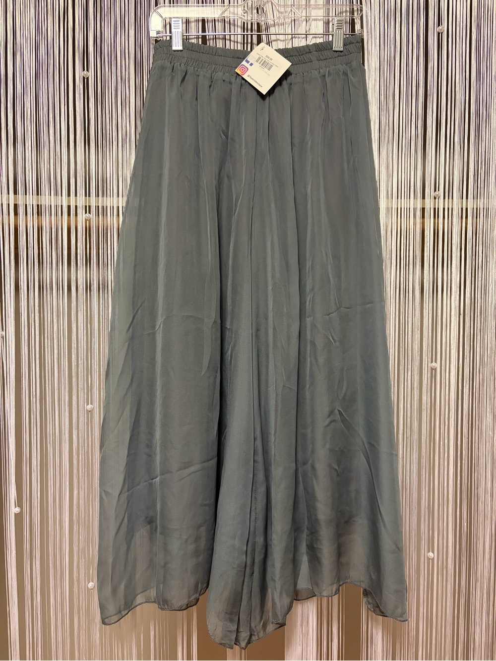Taylor G. Boutique Grey Chiffon Sheer Wide Leg Pants
